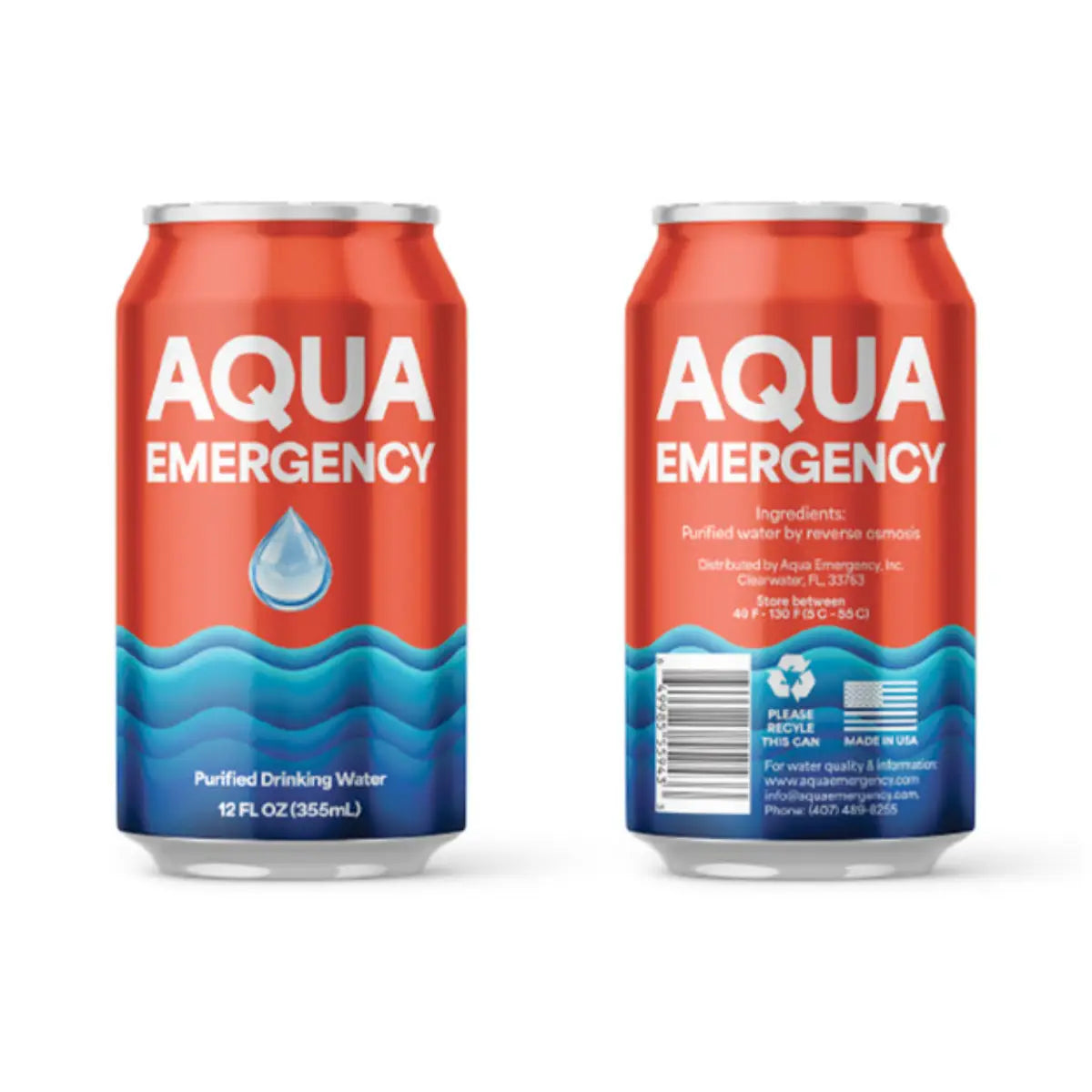 Aqua Emergency Water - 50 Year Shelf Life - Case of 24 Cans